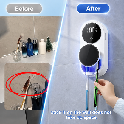 BILLHOL®💦 WaveSense Touchless Advanced Dual-Toothbrush UV Sanitizing & Drying Station with Automatic Sensor Lid