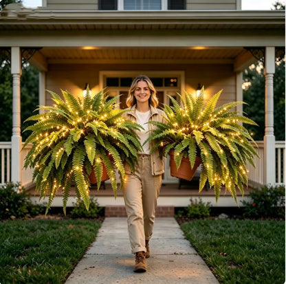 Billhol® 💛Glowing Boston Ferns with Lights – 🌿 Zero Watering, Zero Maintenance