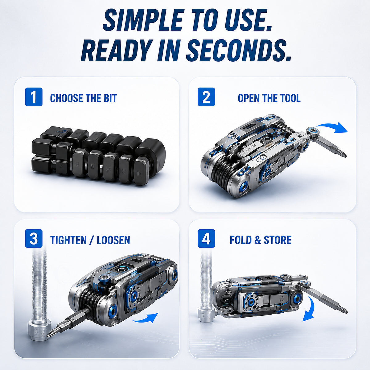 𝐁i𝐥𝐥𝐡𝐨𝐥® 🗜| One Tool Replaces 16! 🔧 16-in-1 Foldable Multi-Tool Screwdriver & Wrench Set – Compact Repair Kit for Home & DIY