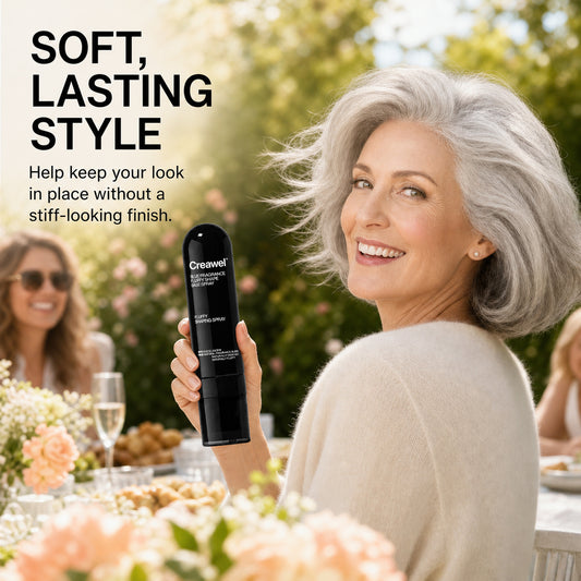 ⏳🔥LIMITED-TIME 50% OFF! ⏰ Creawel® Peach-Scented Volumizing & Setting Spray – Lightweight, Bouncy Hair & Long-Lasting Hold ✨