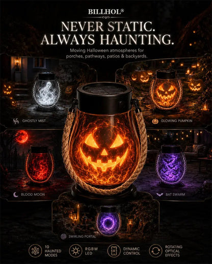 | 🔥Halloween Special Sale! 🎃| 💡👻 BILLHOL® 10-in-1 Immersive Halloween Lantern, Auto-On at Dusk🔥