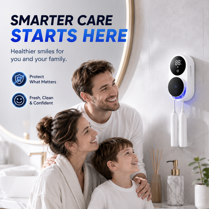 BILLHOL®💦 WaveSense Touchless Advanced Dual-Toothbrush UV Sanitizing & Drying Station with Automatic Sensor Lid