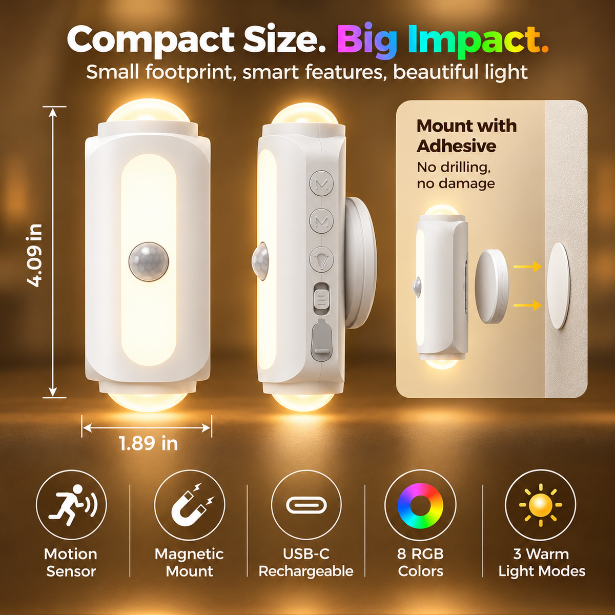 BILLHOL® SmartGlow Motion Sensor Wall Light
