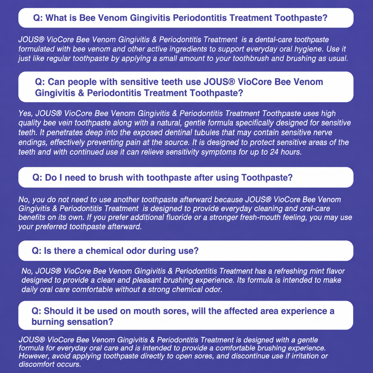 🦷JOUS® VioCore ✨ Bee Venom Gingivitis & Periodontitis Treatment Toothpaste