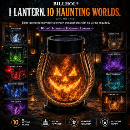 | 🔥Halloween Special Sale! 🎃| 💡👻 BILLHOL® 10-in-1 Immersive Halloween Lantern, Auto-On at Dusk🔥