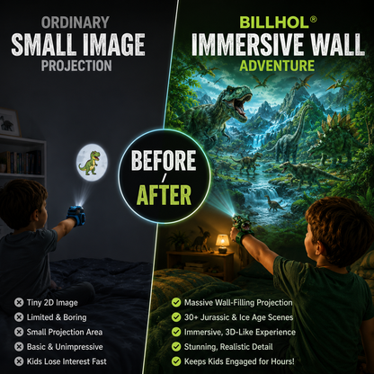 𝐁i𝐥𝐥𝐡𝐨𝐥® 3D Dinosaur Projection Watch 🚩Turns Walls & Ceilings into a Prehistoric Adventure for Kids Ages 3+