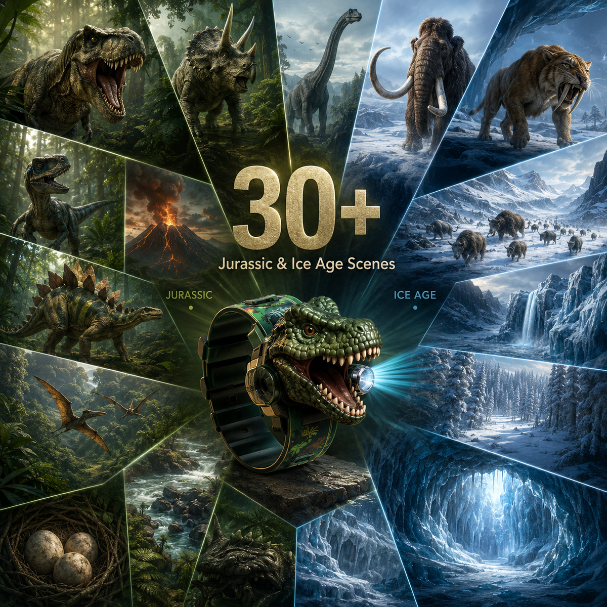 𝐁i𝐥𝐥𝐡𝐨𝐥® 3D Dinosaur Projection Watch 🚩Turns Walls & Ceilings into a Prehistoric Adventure for Kids Ages 3+