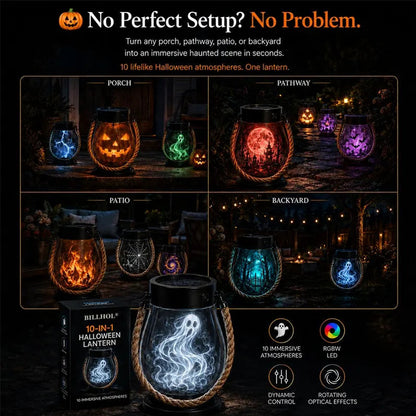 | 🔥Halloween Special Sale! 🎃| 💡👻 BILLHOL® 10-in-1 Immersive Halloween Lantern, Auto-On at Dusk🔥