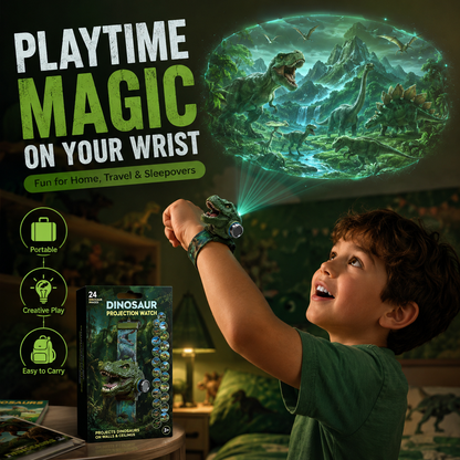 𝐁i𝐥𝐥𝐡𝐨𝐥®🦖 3D Dinosaur Projection Watch🏍Realistic T-Rex Design, Safe Soft Strap for Kids Ages 3+