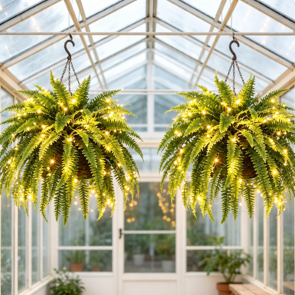 Billhol® 💛Glowing Boston Ferns with Lights – 🌿 Zero Watering, Zero Maintenance