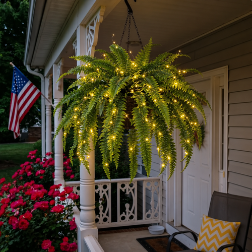 Billhol® 💛Glowing Boston Ferns with Lights – 🌿 Zero Watering, Zero Maintenance