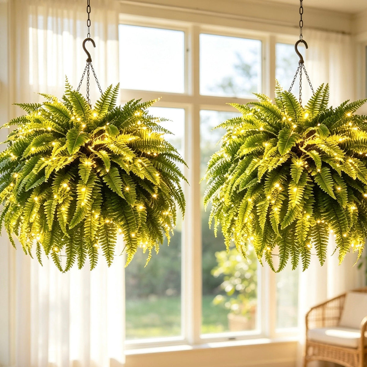 Billhol® 💛Glowing Boston Ferns with Lights – 🌿 Zero Watering, Zero Maintenance