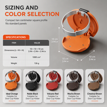 Billhol®🚗 Multifunctional Foldable Car Door Cup Holder Large Diameter Drink and Water Bottle Storage Rack