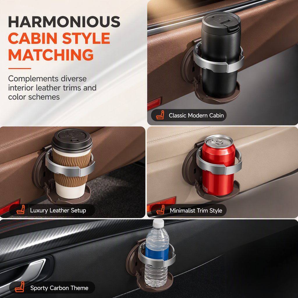 Billhol®🚗 Multifunctional Foldable Car Door Cup Holder Large Diameter Drink and Water Bottle Storage Rack